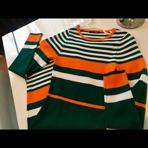 💚🧡Stripe long sleeve fitted dress💚🧡